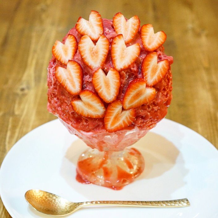 愛心草莓刨冰 刨冰研究所